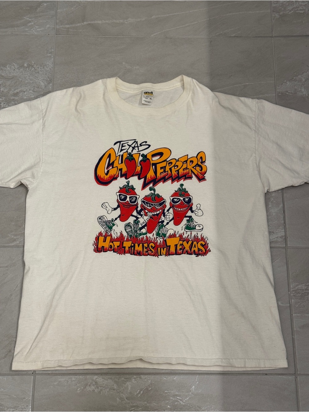 Texas Chili Peppers 90’s Graphic Tee White Indie Skater Street Style
